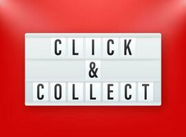 Lightbox click and collect banner. Flat style. Website vector icon. Vector stock illustration.