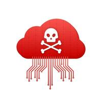 Danger symbol vector illustration. Virus protection. Computer virus alert. Safety internet technology, data secure