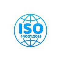 ISO 14001 Certified badge, icon. Certification stamp. Flat design vector