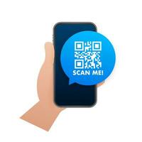 qr código para teléfono inteligente inscripción escanear yo con teléfono inteligente icono. qr código para pago. vector ilustración