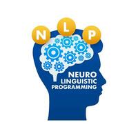 NLP   Neuro linguistic programming, medical concept. Vector stock illustration