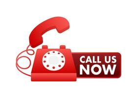 Call us now. Information technology. Telephone icon. Customer service. Vector stock illustration.