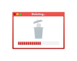 Process Delete file in paper. Remove document. Vector stock illustration