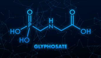 Glyphosate formula. Glyphosate herbicide molecule. Vector illustration.