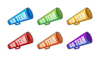 Go Team Triangle Banner. Go team in cartoon style. Vector stock illustration