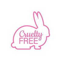 Cruelty free Pink banner. Vegan emblem. Packaging design. Natural product. Vector stock illustration