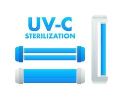 uv C esterilización dispositivo. lámpara con ultravioleta rayos vector ilustración