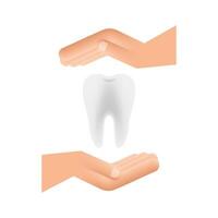 Teeth icon dentist. Healthy Teeth in hands. Human Teeth. Vector illustration