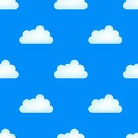 Blue sky, clouds. Cloud pattern, cloud shape. Vector illustration