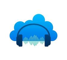 Download music line icon for web, mobile and infographics. Flat design. Cloud storage icon. Data storage. vector