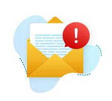 alerta mensaje ordenador portátil notificación. peligro error alertas, ordenador portátil virus problema o inseguro mensajería correo no deseado problemas notificaciones vector ilustración