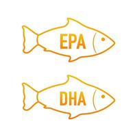 EPA, DHA Vector Drops Set. Omega Three. Organic Vitamin. Vector illustration