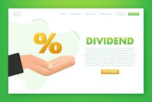 Dividend stocks. Business financial investment. Public company payback profit. Vector stock illustration.