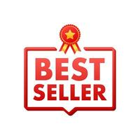 Best seller badge. Best seller golden label. Retail badge. Advertisement symbol. Vector stock illustration