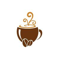 café taza logo vector diseño modelo