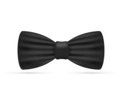 Bowtie. Black bow tie realistic vector illustration isolated on white background.