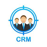 Customer relationship management concept. Organization of data on work with clients, CRM concept. Vector illustration