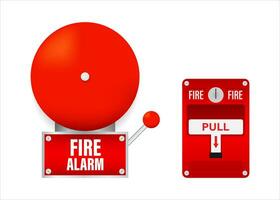 Fire alarm system. Fire equipment. Vector illustration