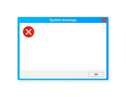 Vintage User Interface. Critical Error Warning Message. Vector stock illustration