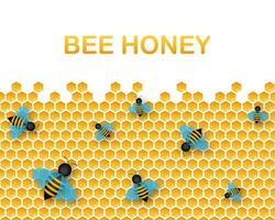 Hexagon natural honey struct. Bee honeycomb. Insects and honey. Vector illustration