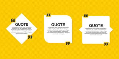 Set Quote frames. Blank template with print information design quotes. Blank template quote. Vector stock illustration