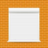 Roll up shutter on white backgroun. vector stock illustration.