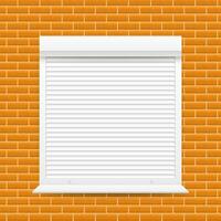 Roll up shutter on white backgroun. vector stock illustration.