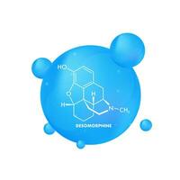 Desomorphine chemical formula. Desomorphine chemical molecular structure. vector