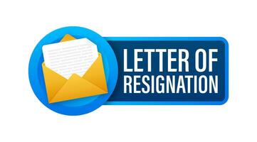 letter of resignation paper document, file. Vector stock illustration
