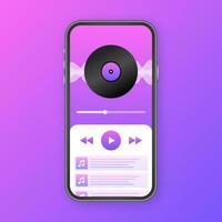 Mobile Application Interface. Music Player. Music app. Vector stock Illustration