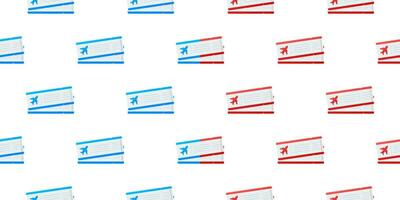 Airline tickets or boarding pass flat pattern. Vector stock illustration