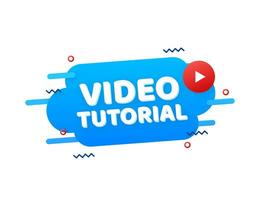 Video tutorials icon concept. Study and learning background, distance education and knowledge growth. Video conference and webinar icon, internet and video services. Vector illustration