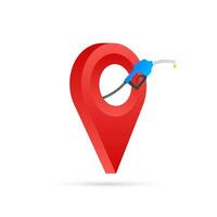 Gas station icon location. Fuel pump, fuel station location gps marker icon. Vector illustrtaion.