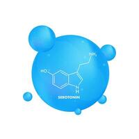 Vector graphic. Serotonin editable stroke outline icon isolated on white background.