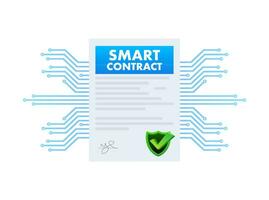 Digital Smart contract. Financial investment trade. Financial management concept. Block chain technology vector