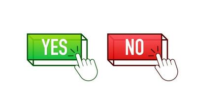 Yes and No button with coursor. Feedback concept. Positive feedback concept. Choice button icon. Vector stock illustration