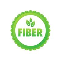 Fiber Badge isolated on white background. Vegan Button. Vector stock illustration