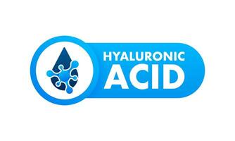 Hyaluronic acid in abstract style on blue background. Medical infographic vector