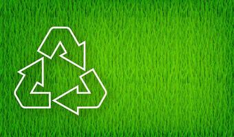 reciclaje símbolo en verde antecedentes. ecología naturaleza. solar fuerza. salvar planeta. movimiento gráficos vector