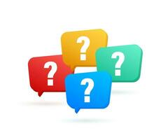 Color bubble with Question mark set. Vector stock illustration