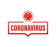 Sign caution coronavirus. Coronavirus danger and public health risk disease and flu outbreak. Vector stock illustration