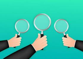 Magnifying glass hand for web background design. Magnifying glass icon. Vector stock illustration