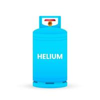 Flat helium cylinder. Metal tank with liquefied helium. Vector stock illustration