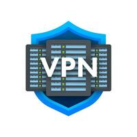 Secure VPN connection concept. Virtual private network connectivity overview. Vector stock illustration