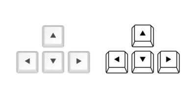 Arrows computer keyboard buttons. Desktop interface. Web icon. Gaming and cybersport. Vector stock illustration