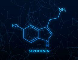 Vector graphic. Serotonin editable stroke outline icon isolated on white background.