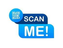 QR code for smartphone. Inscription scan me with smartphone icon. Qr code for payment. Vector illustration.