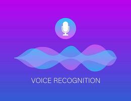 Personal assistant and voice recognition concept gradient vector illustration of soundwave intelligent technologies. Vector stock illustration