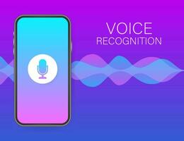 Personal assistant and voice recognition concept gradient vector illustration of soundwave intelligent technologies. Vector stock illustration