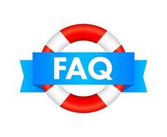 Frequently asked questions FAQ banner. Speech bubble with text FAQ. Vector stock illustration.